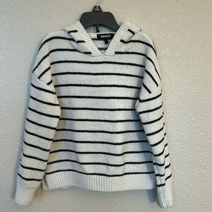 Girls black and white hooded sweater from DKNY size small.